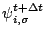 $\displaystyle \psi_{i,\sigma}^{t+ \Delta t}$