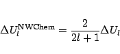 \begin{displaymath}
\Delta U^{\rm NWChem}_{l} = \frac{2}{2l+1} \Delta U_{l}
\end{displaymath}